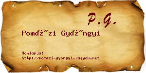Pomázi Gyöngyi névjegykártya